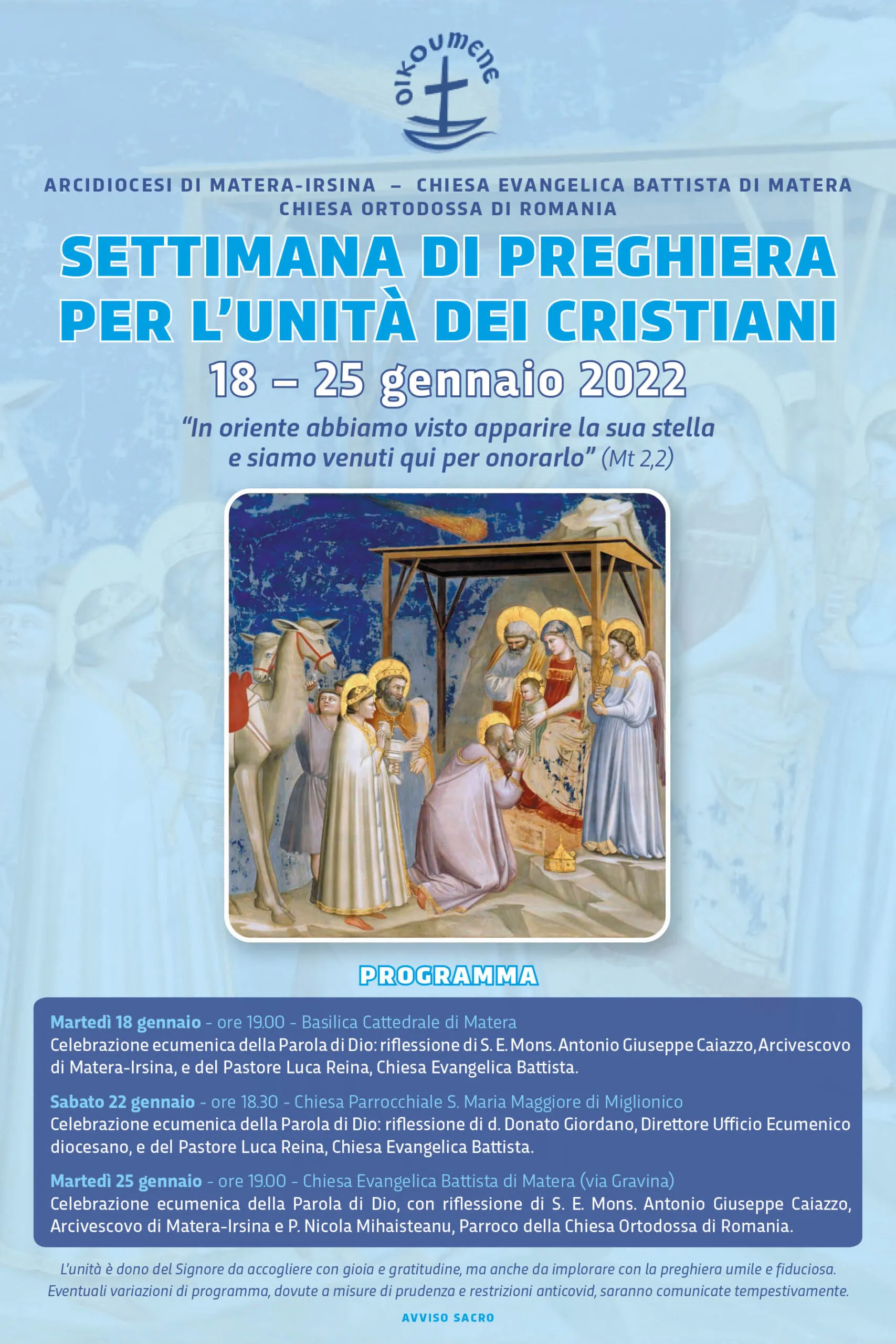 settimana di preghiera unita' cristiani 2022