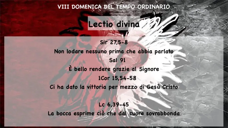 VIII DOMENICA DEL TEMPO ORDINARIO (ANNO C) – Lectio divina￼