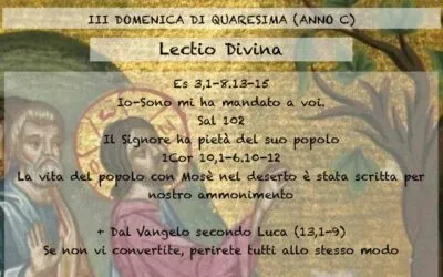 III DOMENICA DI QUARESIMA (ANNO C) – Lectio divina
