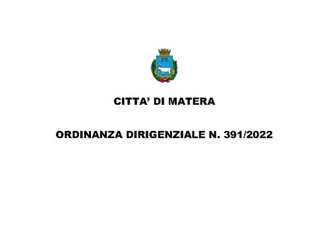 Ordinanza Dirigenziale N. 391-2022 per il Congresso Eucaristico Nazionale