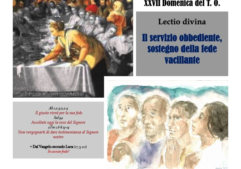 Il servizio obbediente, sostegno della fede vacillante – Lectio divina￼