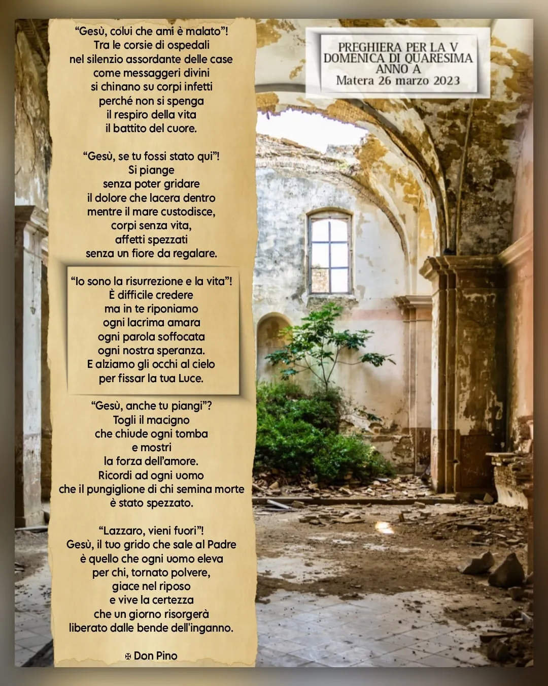 V Domenica di Quaresima