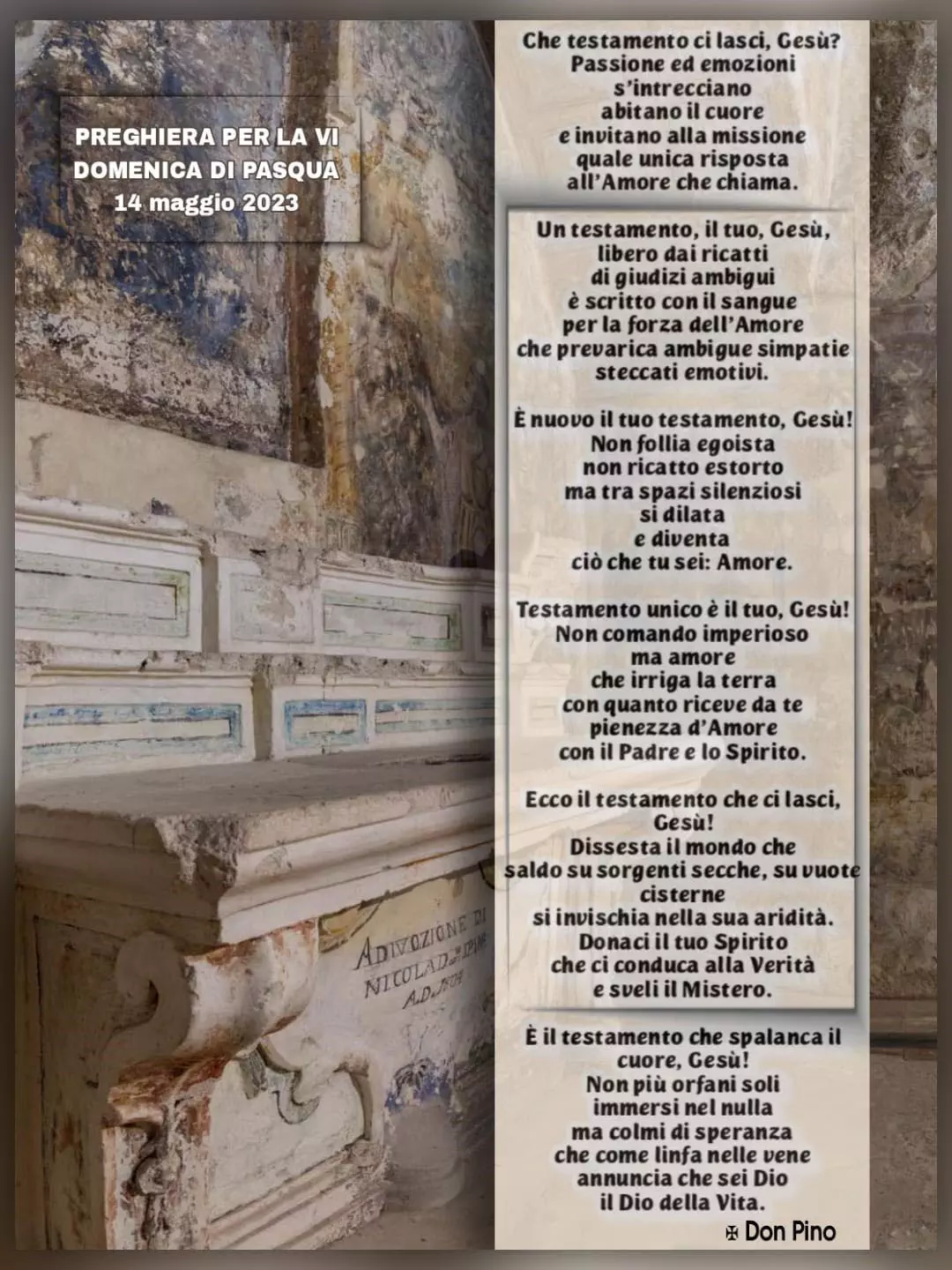 Preghiera per la Sesta Domenica di Pasqua 14-05-23