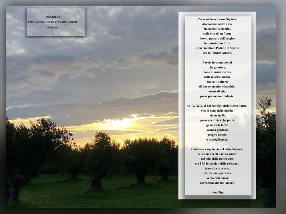 Preghiere Per Battesimo Preghiera per la Festa del Battesimo di Gesù 2024 - Chiesa di Matera-Irsina