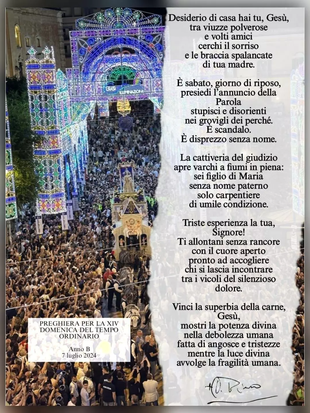 Preghiera per la Quattordicesima Domenica del tempo ordinario 2024