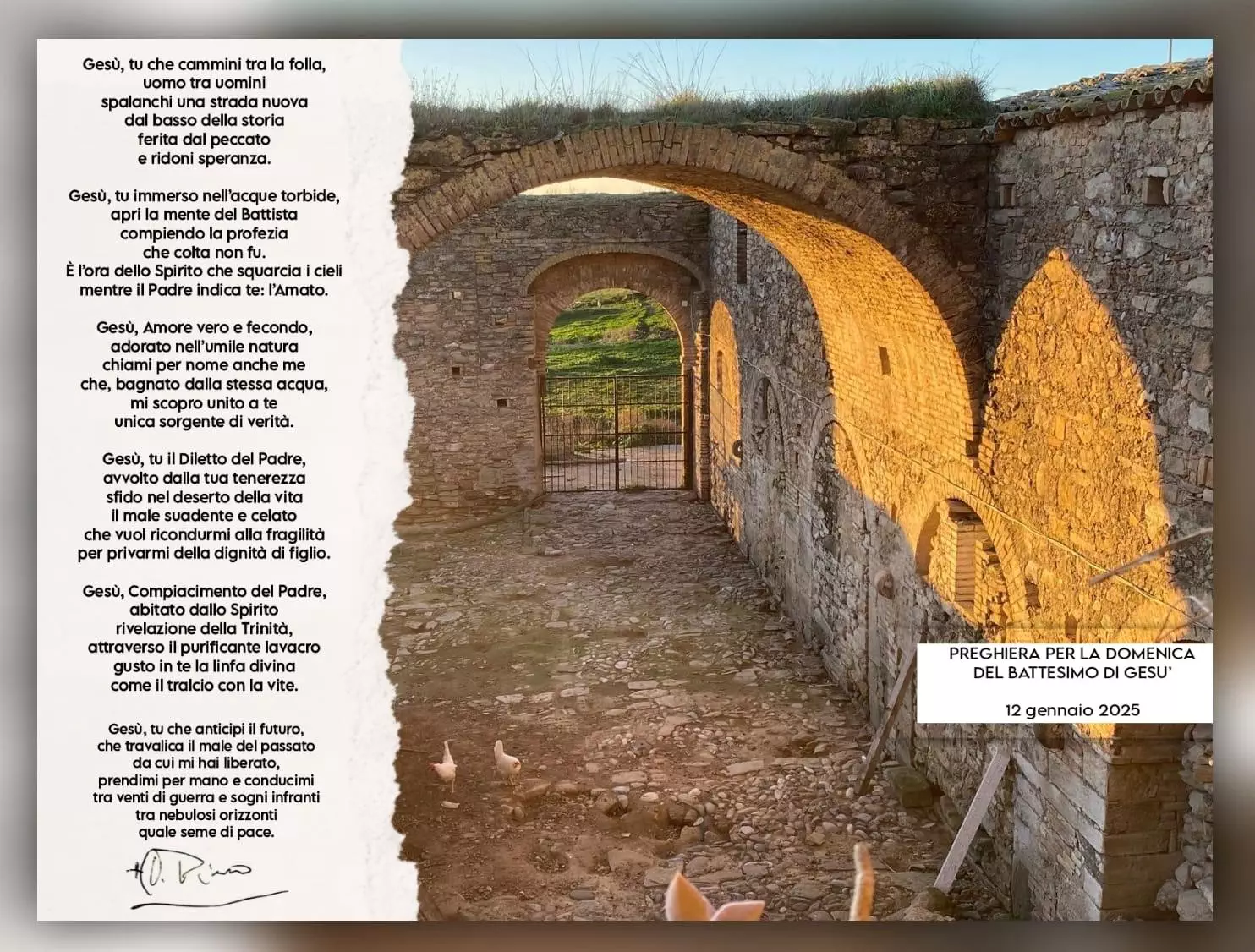 Preghiera per la Festa del Battesimo di Gesù 2025