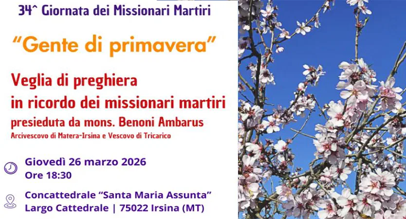 Irsina. Veglia interdiocesana per la XXXIV Giornata dei Missionari Martiri
