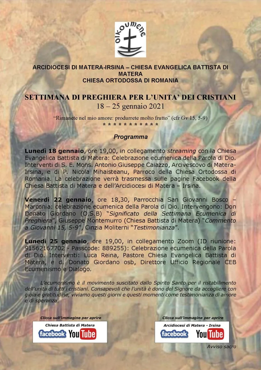 Locandina della settimana di preghiera per l